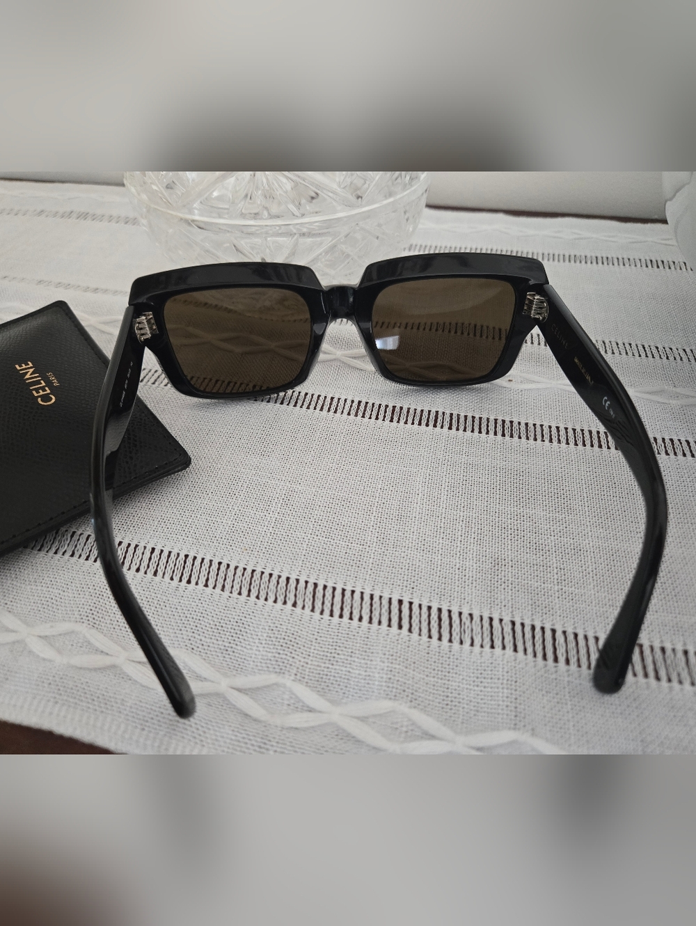 CELINE Classic Black Rectangular Sunglasses - Women Accessories - Picture 5 of 10